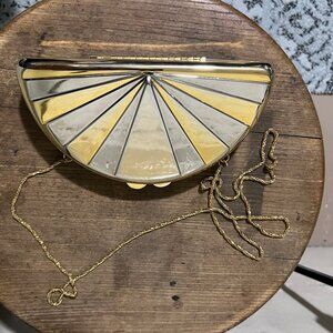 Vintage Walborg Mixed Metal Half Shell Clutch/Shoulder Bag